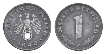 Германия 1 рейхспфенниг 1940 J KM 97, J. 369 цинк 4164-567