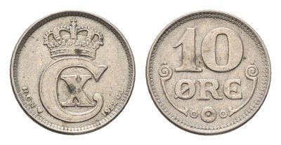 Дания 10 эре 1922 KM 818a медно-никель 3996-1157