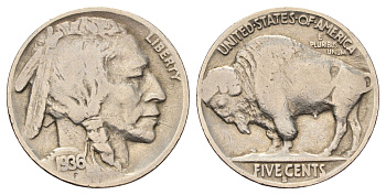 США 5 центов 1936 S, индеец, бизон KM 134 медно-никель 4682-934