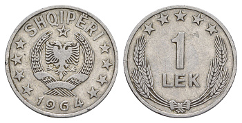 Албания 1 лек 1964 KM 43 алюминий 4646-1036