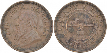 Южно-Африканская Республика, Трансвааль 1 пенни 1898 Пауль Крюгер KM 2 медь 180-836