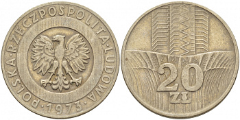 Польша 20 злотых 1973 монетный двор Кремница KM 67, Parchimowicz 245a медно-никель 4517-833