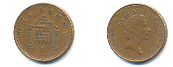 Великобритания 1 пенни 1993 Елизавета II (1952-2022) KM 935a, Spink 4391 (B4) сталь плакированная медью 177-1133