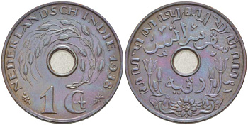 НИДЕРЛАНДСКАЯ ИНДИЯ 1 ЦЕНТ 1938 KM 317 бронза 210-1014