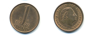 НИДЕРЛАНДЫ 1 ЦЕНТ 1979 ЮЛИАНА KM 180 бронза 83-954