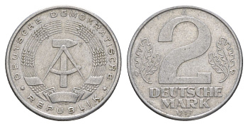 ГДР 2 марки 1957 KM 14 алюминий 4629-847
