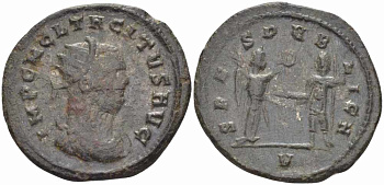Римская Империя аврелианиан 276 Тацит SPES PVBLICA Кизик Very fine RIC 208 бронза, серебрение 1073-16-65