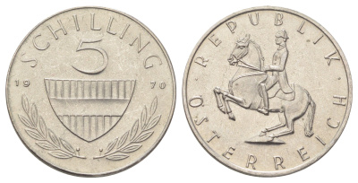 Австрия 5 шиллингов 1970 KM 2889a медно-никель PROOF 190-833