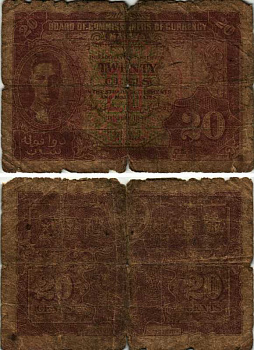 Малайя 20 центов 1941 (1945) Георг VI Pick 9 а бумага 7548-124-1-1