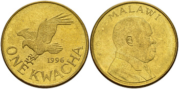 Малави 1 квача 1996 KM 28 сталь плакированная латунью 4140-623