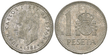 Испания 1 песета 1986 Хуан Карлос I (1975-2014) KM 821 алюминий 4618-418