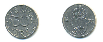 Швеция 50 эре 1979 U Карл XVI Густав (1973- ) KM 855 медно-никель 3999-124