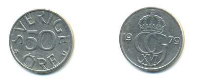 Швеция 50 эре 1979 U Карл XVI Густав (1973- ) KM 855 медно-никель 3999-124