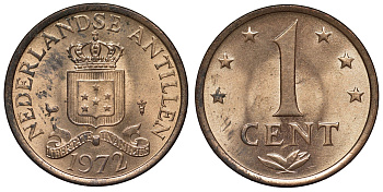 Нидерландские Антилы 1 цент 1972 Юлиана (1948-1980) KM 8 бронза UNC 4118-913