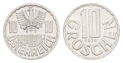 Австрия 10 грошей 1974 KM 2878 алюминий PROOF 4147-258