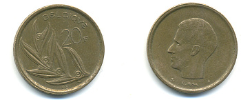 Бельгия 20 франков 1981 Belgique, Бодуэн I (1951-1993) KM 159 никель бронза 176-916