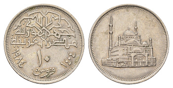 Египет 10 пиастров 1984 Мечеть Мухаммеда Али KM 556 медно-никель 4673-627