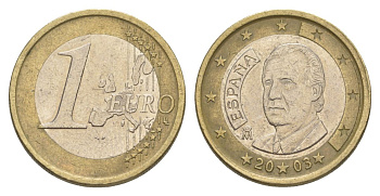 Испания 1 евро 2003 KM 1046 биметалл 4631-552
