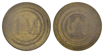 Ханау игровой жетон в 1 марку ND диаметр 27 мм латунь 4638-151