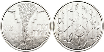 Финляндия 10 евро 2009 200 лет со дня основания сословного собрания. Боргоский сейм KM 173 серебро  PROOF 11-114-35