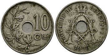 Бельгия 10 сантимов 1928 Belgique KM 85 медно-никель 4172-1041
