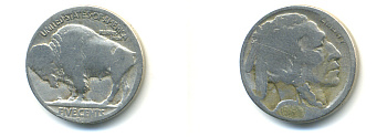 США 5 ЦЕНТОВ ND ИНДЕЕЦ, БИЗОН KM 134 медно-никель 89-344
