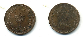 Великобритания 1/2 пенни 1973 Елизавета II (1952-2022) КМ 914, Spink 4239 бронза 4110-1663