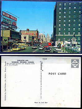 Канада post card - открытка Уэллетт авеню, Виндзор, Онтарио 2193-65