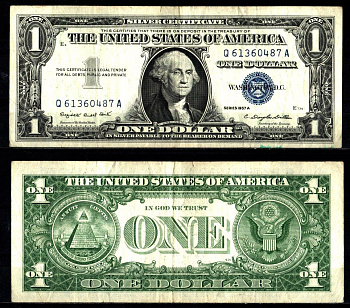 США 1 доллар 1957 Pick 419 a бумага 2119-38-2-1