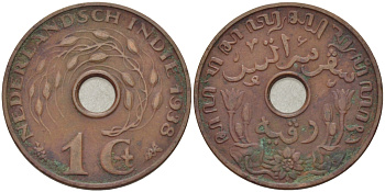 Нидерландская Восточная Индия 1 цент 1938 KM 317 бронза 31-1043