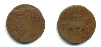 РОССИЯ 1 КОПЕЙКА 1759 медь 61-446