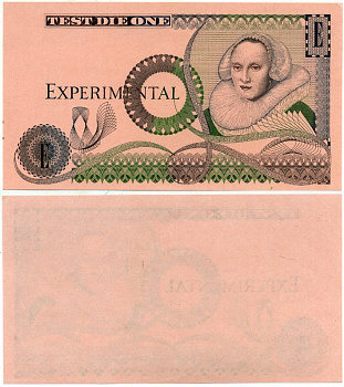 Англия 1 экспериментал ND EXPERIMENTAL, TEST DIE ONE, розовый бумага UNC (пресс) 7217-51-1-1