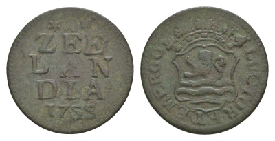 Нидерланды, Голландия, Зеландия 1 дуит 1755 KM 81 медь 4644-815