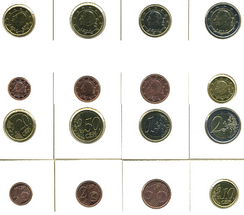 БЕЛЬГИЯ ЕВРОНАБОР ИЗ 8 МОНЕТ 2010 В ХОЛДЕРАХ KM NEW UNC 78-27