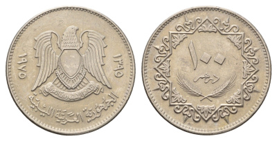 Ливия 100 дирхамов 1975 год-тип KM 17 медно-никель 4678-525