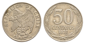 Чили 50 сентаво 1977 KM 206 медно-никель 4651-946