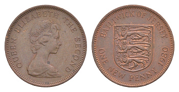 Джерси 1 пенни 1980 KM 30 бронза 4124-747