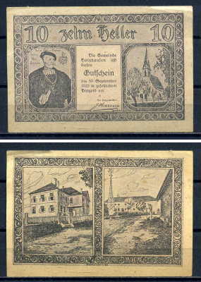 Хольцхаузен (Австрия) 10 геллеров 1921 Jaksc/Pick?JPR0396a-10 бумага aUNC 7556-30-2-1