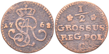 Польша 1/2 гроша 1768 Станислав Август Понятовский (1764-1795) Биткин 175 медь 4614-969