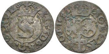 Польша 1 денарий 1623 Сигизмунд III (1587-1632), вес 0,58 гр. KM 34 серебро 1517-511