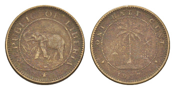 Либерия 1/2 цента 1937 KM 10 латунь 4614-937