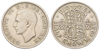 Великобритания 1/2 кроны 1950 Георг VI (1936-1952) KM 879, Spink 4106 медно-никель 4185-1134