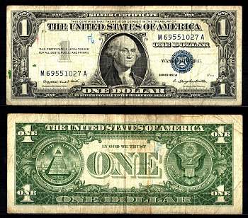 США 1 доллар 1957 Джордж Вашингтон Pick 419 a бумага 2119-13-1-1