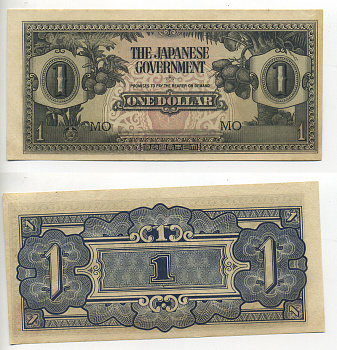 Малайя, Японская оккупация 1 доллар 1942 серия MO  Pick M5 c бумага бумага UNC (пресс) 7116-6-2