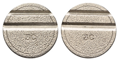 Италия телефонный жетон в 3 чентезимо диаметр 24 мм, вес 4,8 гр никель 4670-532