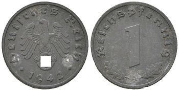 Германия 1 рейхспфенниг 1942 A KM 97 J. 369 цинк 206-1169
