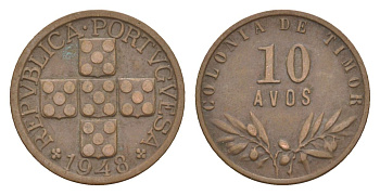 Португальский Тимор 10 аво 1948 KM 5 бронза 3711-1215