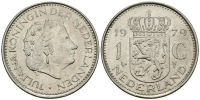 Нидерланды 1 гульден 1979 Юлиана (1948-1980) KM 184a никель 4579-547