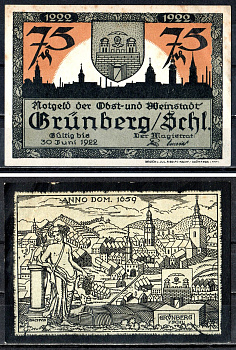 Грюнберг (Силезия) 75 пфеннигов 1922 7556-71-2-2