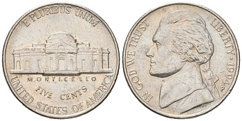 США 5 центов 1994 P, Джефферсон KM A192 медно-никель 192-1052